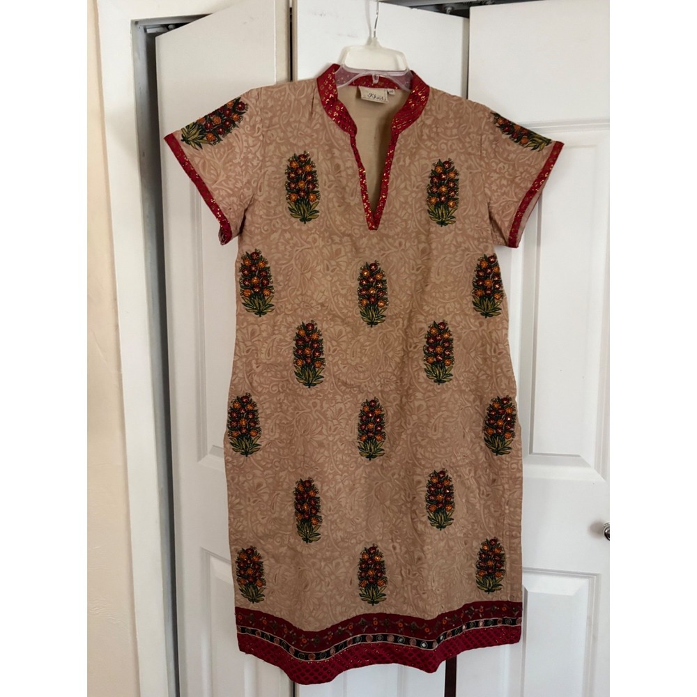 Kushi Palai Boho Festival Tunic Dress – Embroidered & Mirrored – Size 40 (US M/L